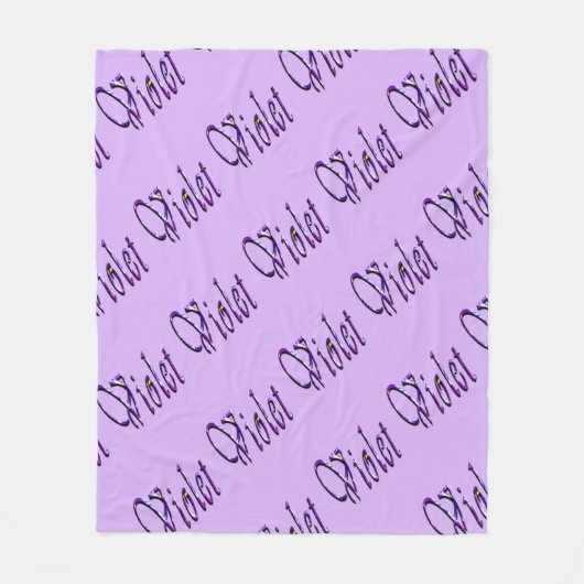 Couverture Polaire Violet Floral Violet, (Devant)