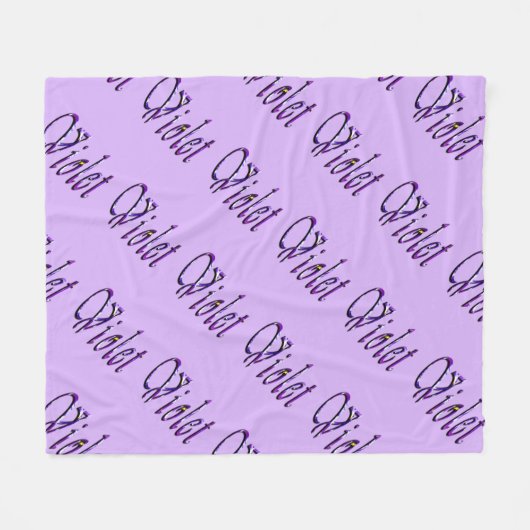 Couverture Polaire Violet Floral Violet, (Devant (Horizontal))