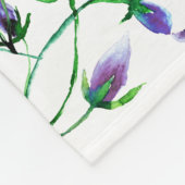Couverture Polaire Violet flûtes bleuets nom blanc (Coin)