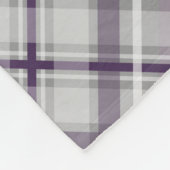 Couverture Polaire violet gris blanc plaid motif monogrammé (Coin)