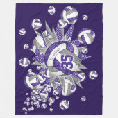 Couverture Polaire violet gris volley-ball soufflé filles salle de sp (Devant)
