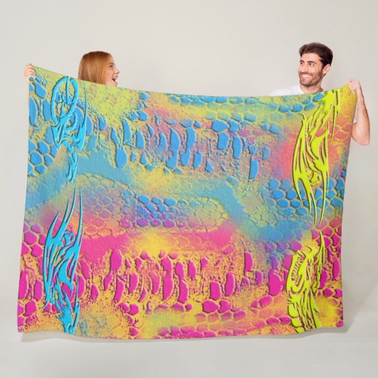 Couverture Polaire VIOLET LACE - numérique - art fractal - (En situation)