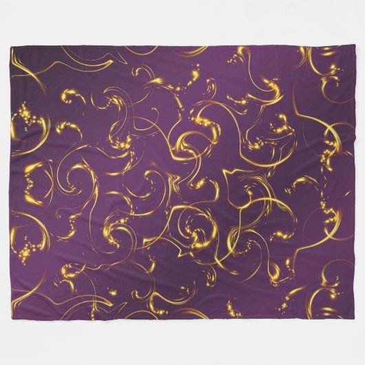 Couverture Polaire violet, lilas, or, or, vibes, abstrait, (Devant (Horizontal))