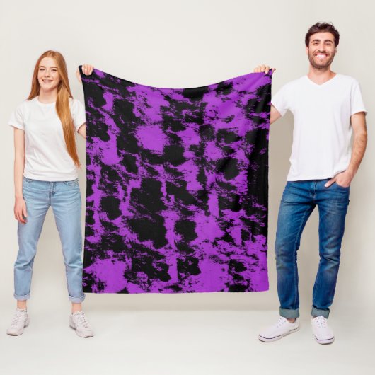 Couverture Polaire Violet Noir (En situation)