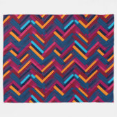 Couverture Polaire Violet, rose, Motif Zag bleu (Devant (Horizontal))