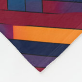 Couverture Polaire Violet, rose, Motif Zag bleu (Coin)