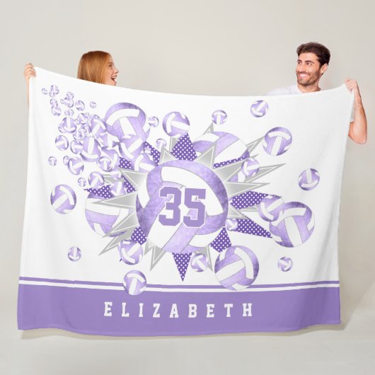 Couverture Polaire violet violet blanc violet girly et étoiles (En situation)