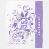 Couverture Polaire violet violet blanc violet girly et étoiles (Devant)