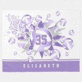 Couverture Polaire violet violet blanc violet girly et étoiles (Devant (Horizontal))