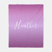 Couverture Polaire Violet violet et script blanc personnalisé (Devant)