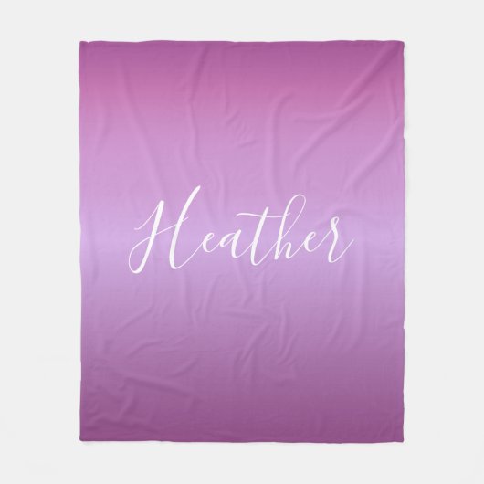 Couverture Polaire Violet violet et script blanc personnalisé (Devant)