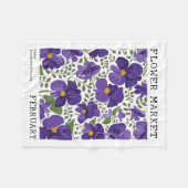 Couverture Polaire Violet violet Février Fleur de naissance Marché Fl (Devant (Horizontal))