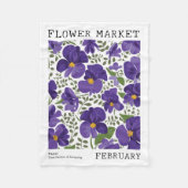 Couverture Polaire Violet violet Février Fleur de naissance Marché Fl (Devant)
