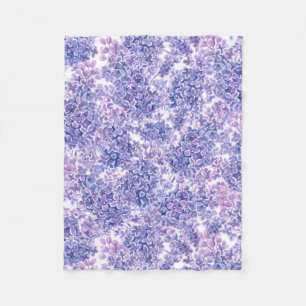 Couverture Polaire Violette aquarelle fleurs lilas