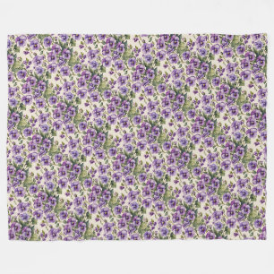 Couverture Polaire Violettes violettes sur blanc