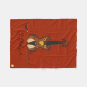 Couverture Polaire Violon drôle mignon (Devant (Horizontal))