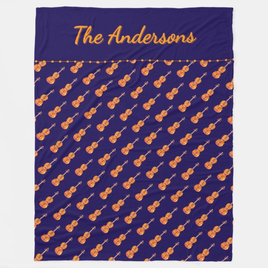 Couverture Polaire Violons Musique Thème Motif Marine Personnalisé (Devant)