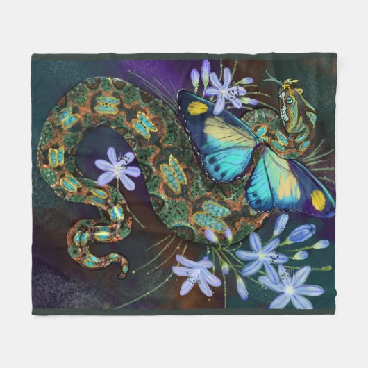 Couverture Polaire Vipère papillon Bitis Nasicornis (Devant (Horizontal))