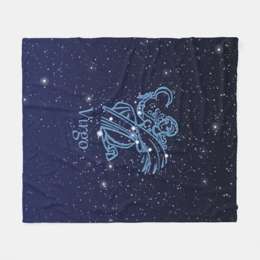 Couverture Polaire Virgo Constellation and Zodiac Sign with Stars (Devant (Horizontal))