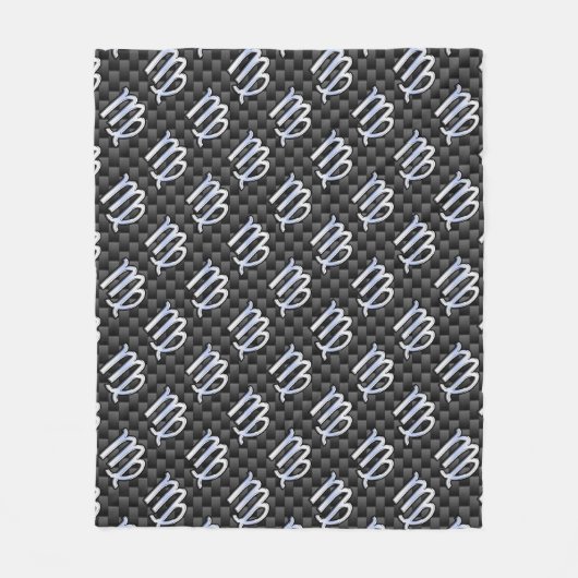 Couverture Polaire Virgo Sign on Charcoal Carbon Print (Devant)