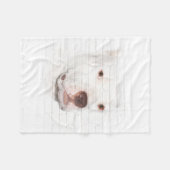 Couverture Polaire Visage blanc de terrier de pitbull (Devant (Horizontal))