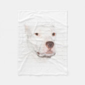 Couverture Polaire Visage blanc de terrier de pitbull (Devant)