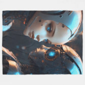Couverture Polaire Visage de chatbot IA (Devant (Horizontal))