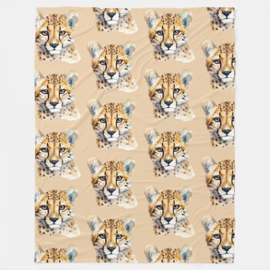 Couverture Polaire Visage de Cheetah (Devant)