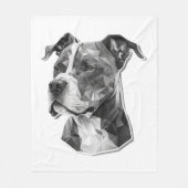Couverture Polaire Visage de chien Pitbull (Devant)