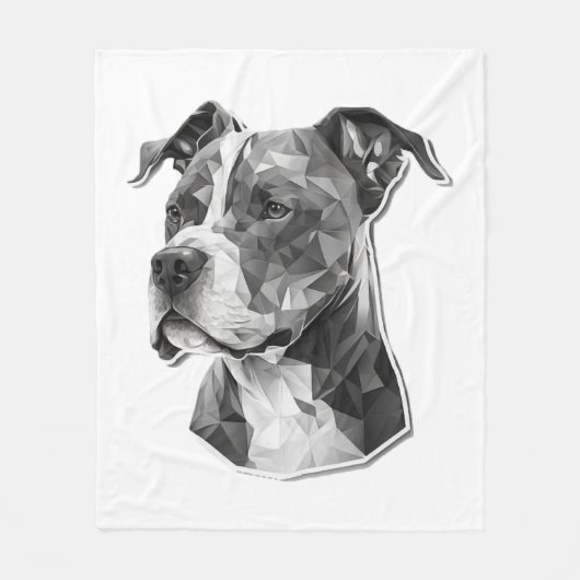 Couverture Polaire Visage de chien Pitbull (Devant)