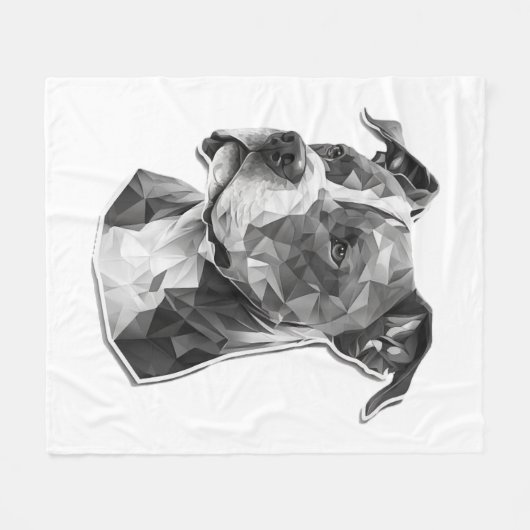 Couverture Polaire Visage de chien Pitbull (Devant (Horizontal))