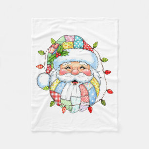 Couverture Polaire Visage de Père Noël Vintage Lumineux Noël Drôle