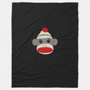 Couverture Polaire Visage de singe de chaussette