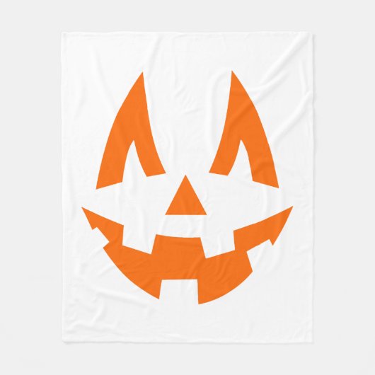Couverture Polaire Visage de sourire Citrouille d'Halloween (Devant)