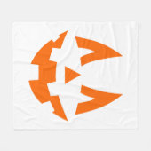 Couverture Polaire Visage de sourire Citrouille d'Halloween (Devant (Horizontal))