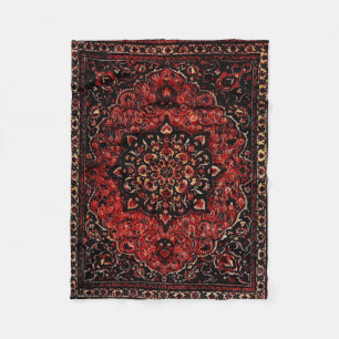 Couverture Polaire Visage de tapis persan en champ teinté rose