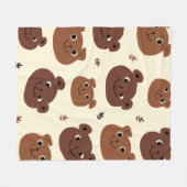 Couverture Polaire Visage drôle d'ours (Devant (Horizontal))