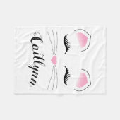 Couverture Polaire Visage du chat Glam (Devant (Horizontal))