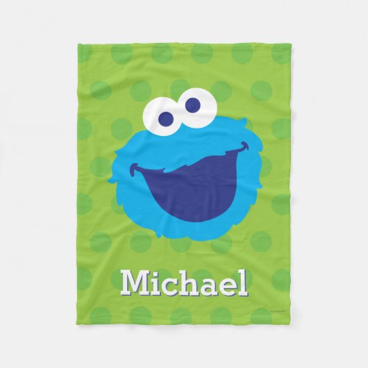 Couverture Polaire Visage du monstre de cookies | Ajouter Votre Nom (Devant)