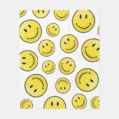 Couverture Polaire Visage heureux jaune classique (Devant)