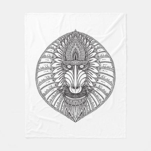 Couverture Polaire Visage inspiré de babouin (Devant)