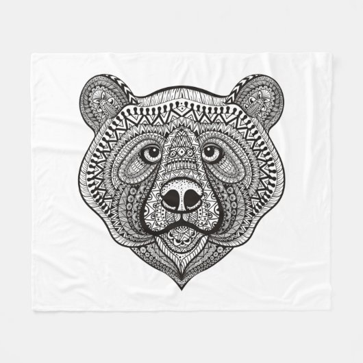 Couverture Polaire Visage inspiré d'ours (Devant (Horizontal))