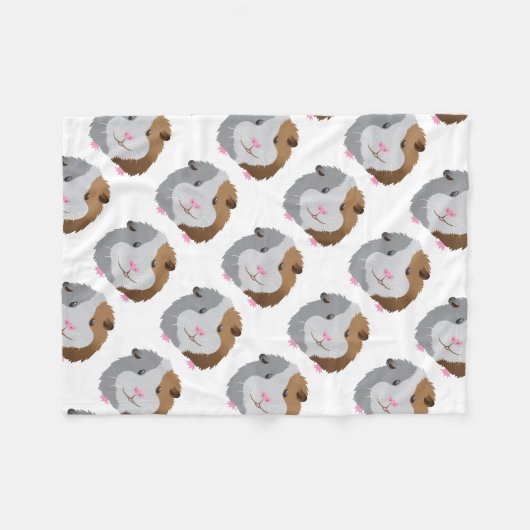Couverture Polaire visage mignon de cobaye (Devant (Horizontal))