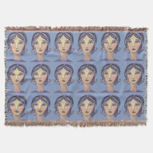 Couverture Polaire Visage Pouvoir des Femmes (Devant)