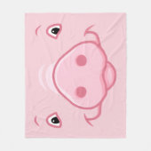Couverture Polaire Visage rose heureux mignon de porc (Devant)
