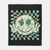 Couverture Polaire Visage Souriant Trèfle Drôle de la Saint-Patrick (Devant)