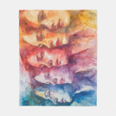 Couverture Polaire Visages des femmes - Peinture aquarelle (Devant)