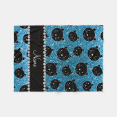 Couverture Polaire Visages nommés faits sur commande de chat noir de (Devant (Horizontal))