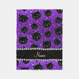 Couverture Polaire Visages pourpres de chat noir de parties