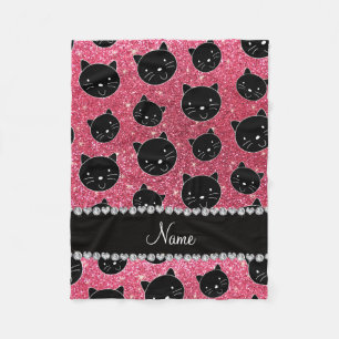 Couverture Polaire Visages roses fuchsia nommés faits sur commande d